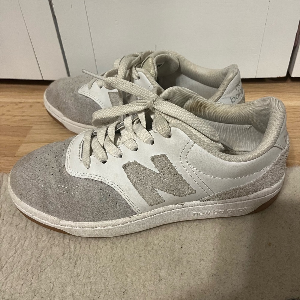 New Balance Cream and White Athletic Shoes